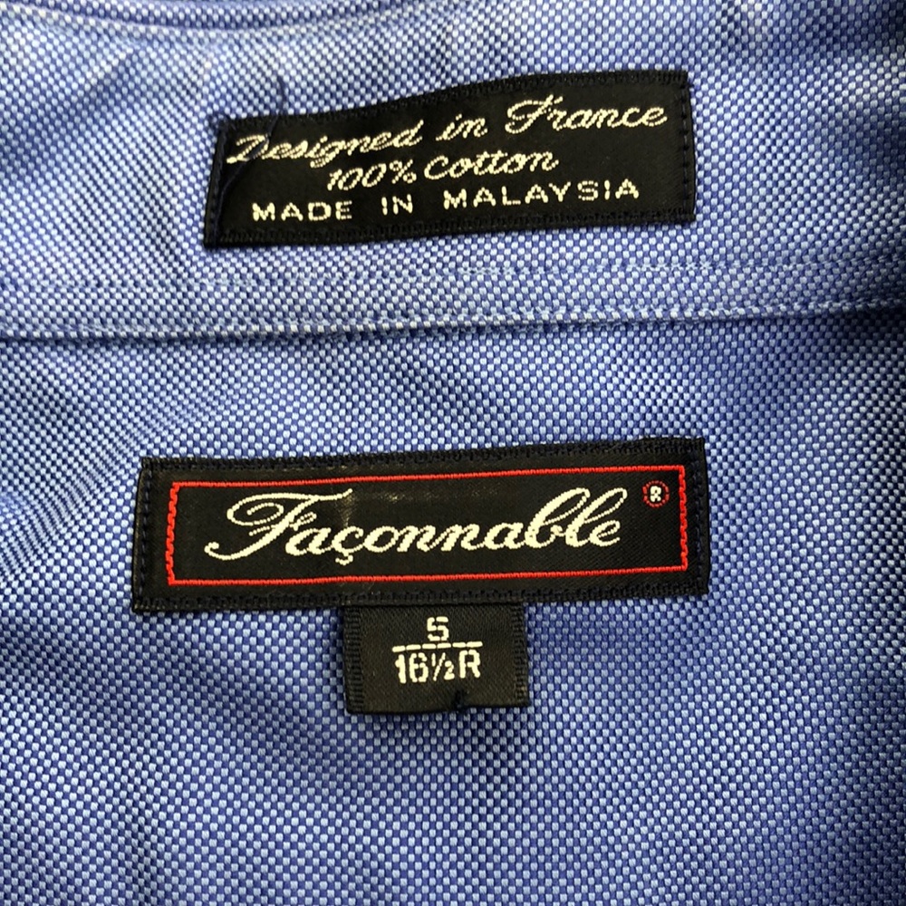 Faconnable Blue Long Sleeve Dress Shirt - Picture 4 of 4